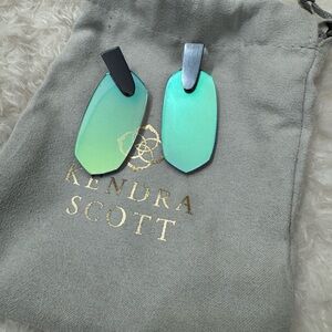 Rare Kendra Scott Indigo Dichroic Navy Gunmetal Earrings